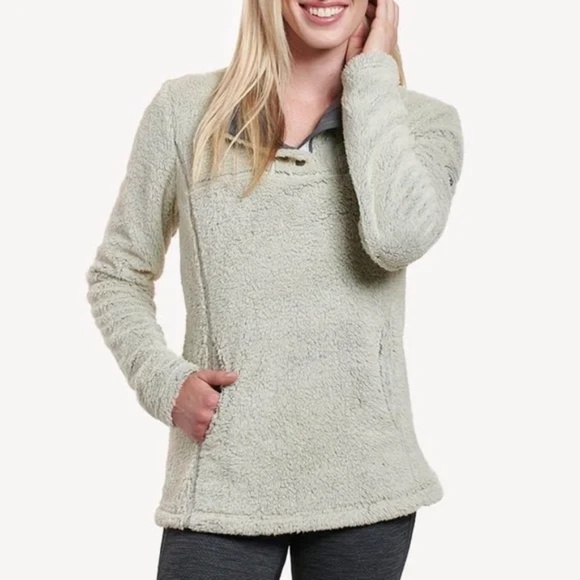 Kuhl Avalon Fleece Snap Neck Pullover High Pile Cozy Tan Womens Size Medium - Picture 13 of 13